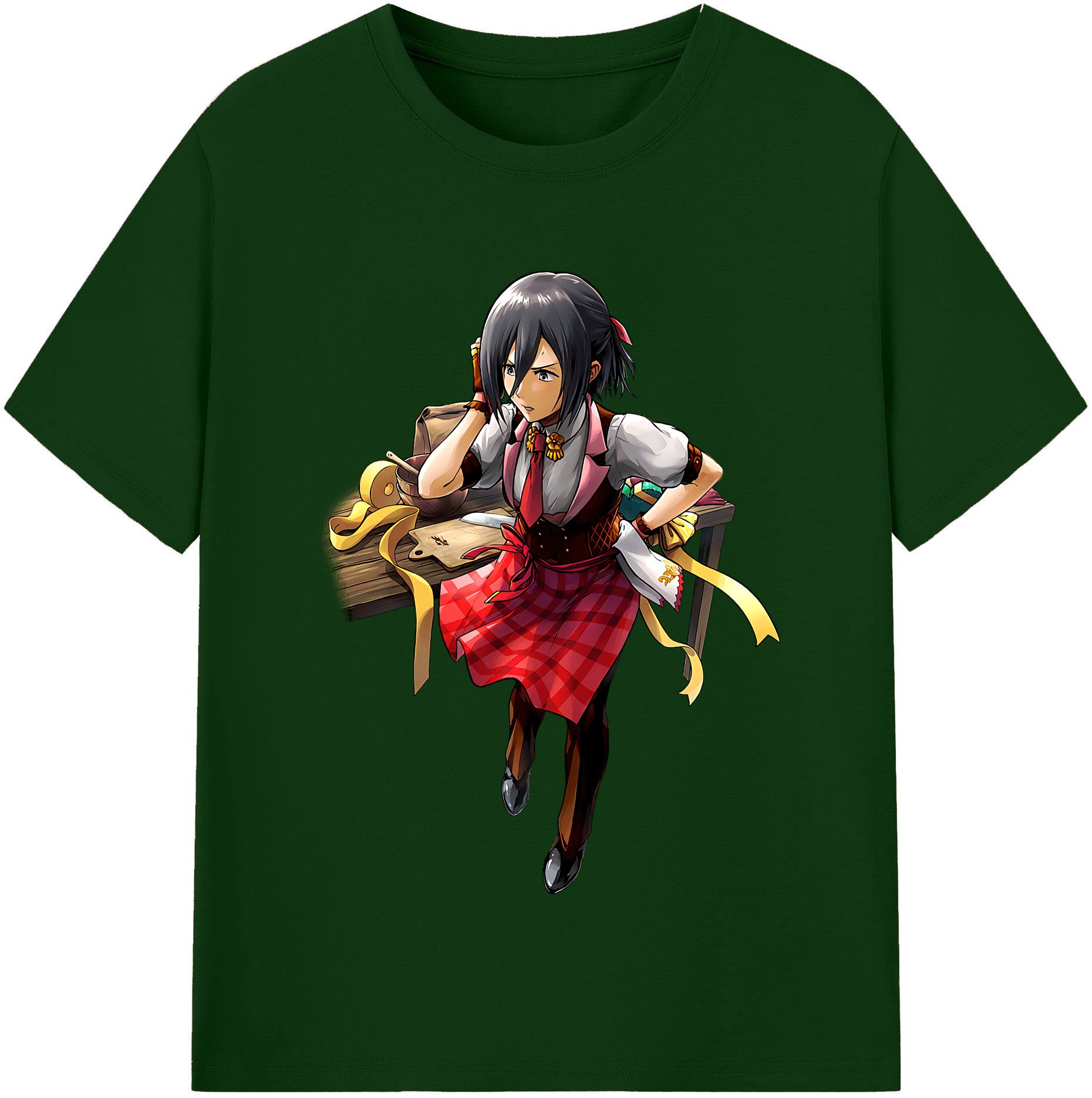 （画像用） 進撃の巨人 ミカサ·アッカーマン Attack on Titan Mikasa Ackerman 綿100％半袖Tシャツ（フロントプリント）